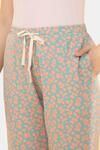 Amante Full Length Pyjama Bottom - Peach Leaf Print — thumbnail 4